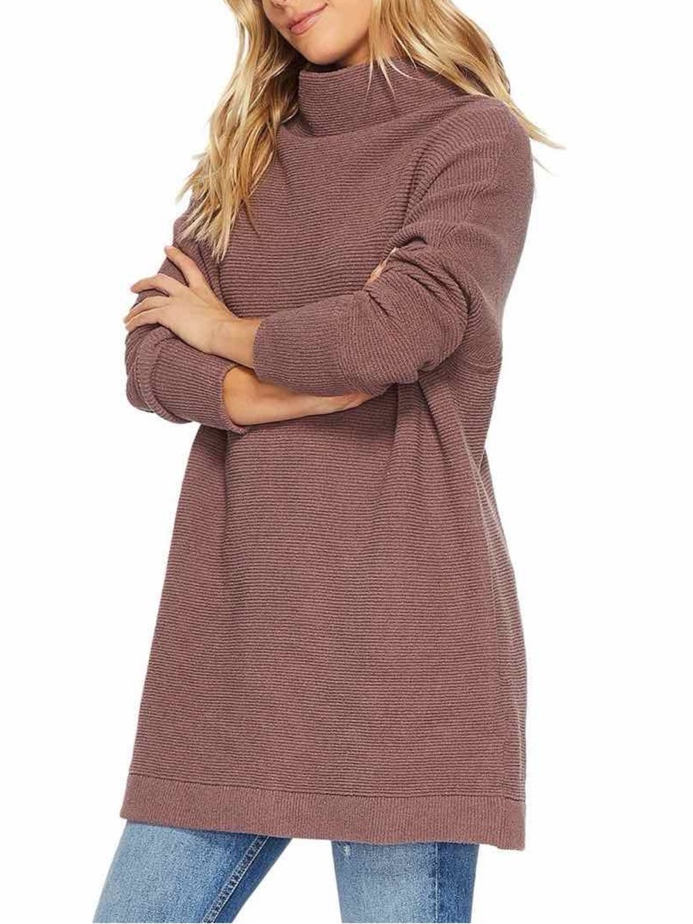 Free People Ottoman Slouchy Tunic Sweater Nutmeg Taupe Oversized Size Small